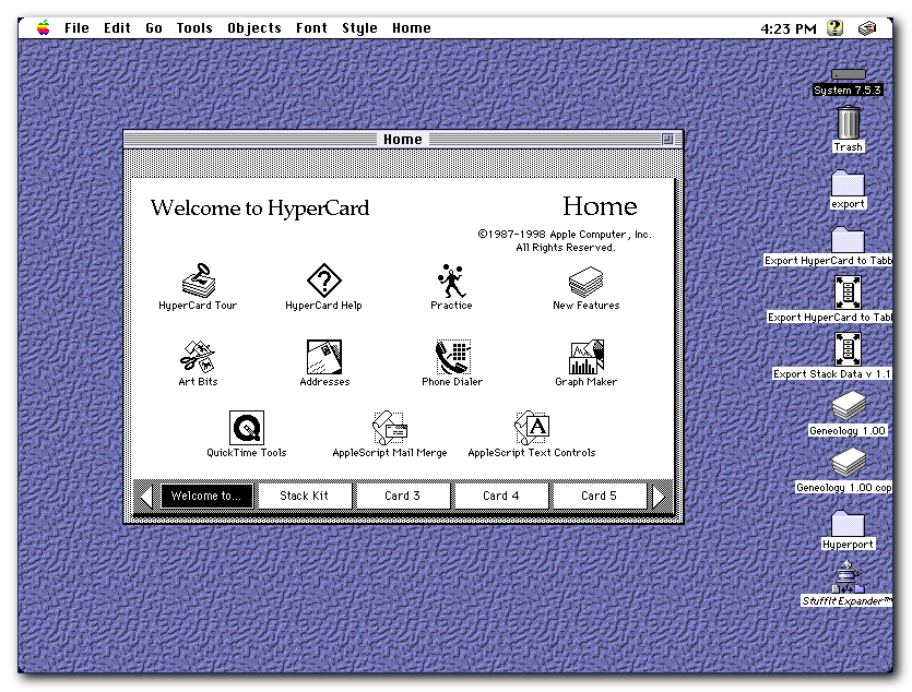 Hypercard on a Macintosh