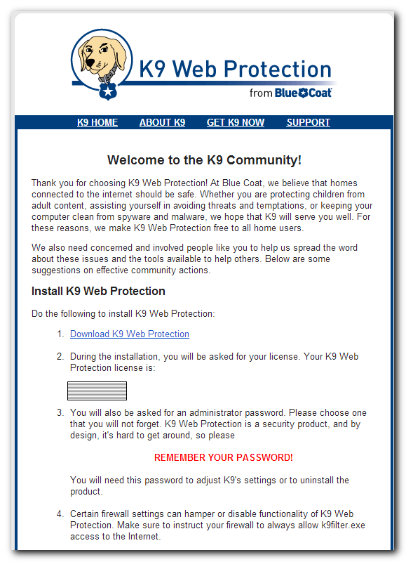 K9 license email